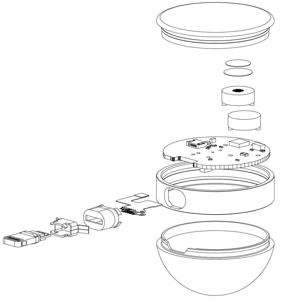 Exploded wireframe view