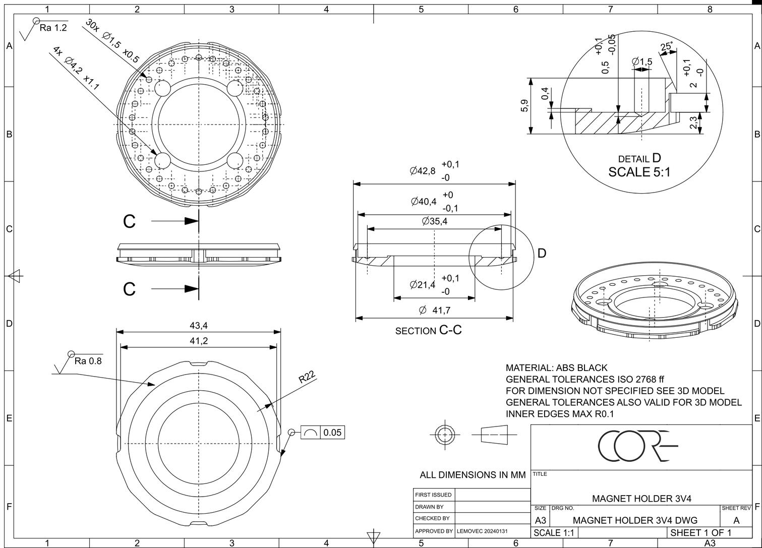 Magnet holder drawing